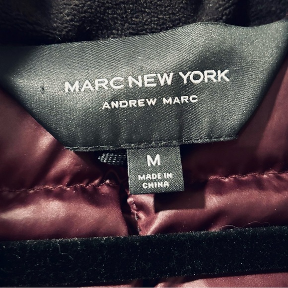 Women’s Marc New York - Andrew Marc Down coat Jacket Size Medium Deep Burgundy - Picture 5 of 6
